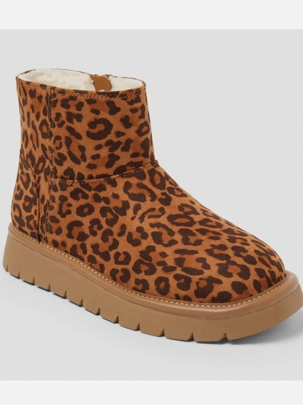 Girls' Honor Faux Suede Style Boots - Cat & Jack Leopard print Brown Size 13